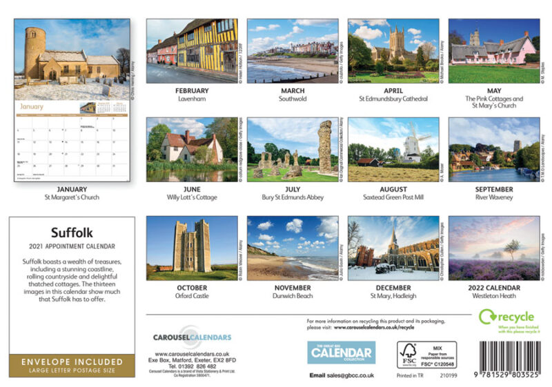 A4 Suffolk Calendar 2021 – AnythingSuffolk – a range of Suffolk printed