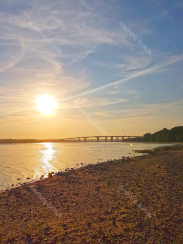 Sunset over the Orwell Bridge by Claire Foreman